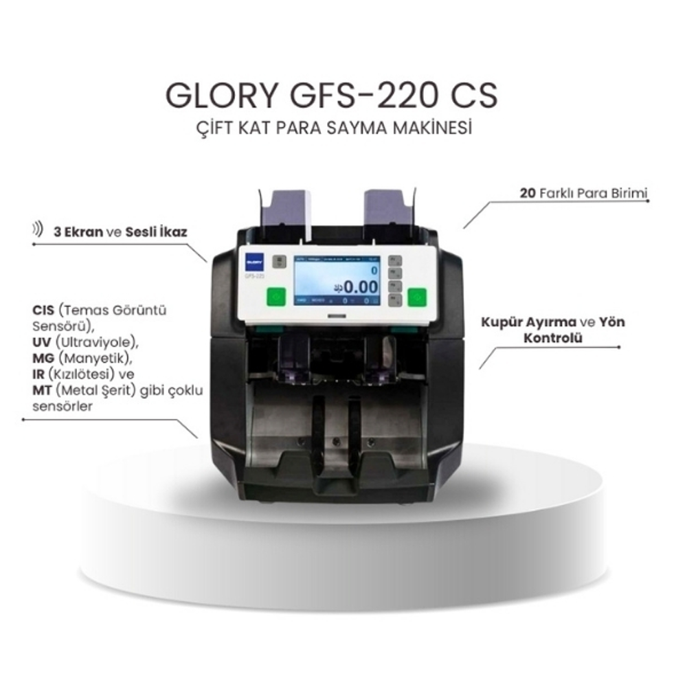 Glory GFS-220 CS Çift Katlı Para Sayma Makinesi