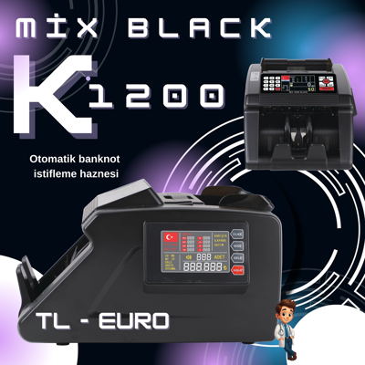 Mix 1200 K TL / Euro Para Sayma Makinesi 2 Ülke