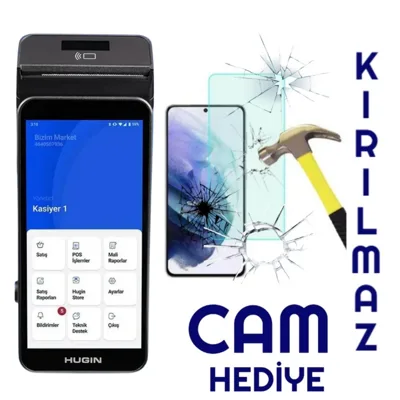 Hugin S1 Android Yazarkasa Pos  Kırılmaz Cam Hediye