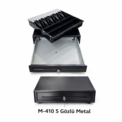 M-410 5 Gözlü Metal Para Çekmecesi  Metal sürgü